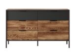 Συρταριέρα Milton κάστανο + Ανθρακί 137x81x39cm