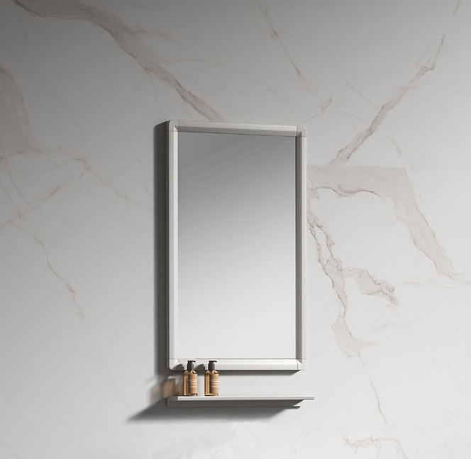 Mirror-THALEIA-43 ΚΑΘΡΕΦΤΗΣ THALEIA WITH SELF 400x650mm χρ.SILVER GREY ΠΟΛΥΑΙΘΥΛΕΝΙΟ (HDPE High Density) - Image 1