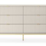 Συρταριέρα Nova Λευκό Kazmir + Χρυσό 154x91x39cm