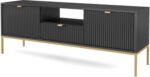 Έπιπλο τηλεόρασης Nova Ανθρακί+χρυσό 154x39x56cm