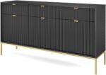 Μπουφές Nova Ανθρακί +χρυσό 154x39x83cm - Image 2