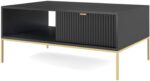 Τραπεζάκι Nova Ανθρακί + χρυσό 104x68x46cm