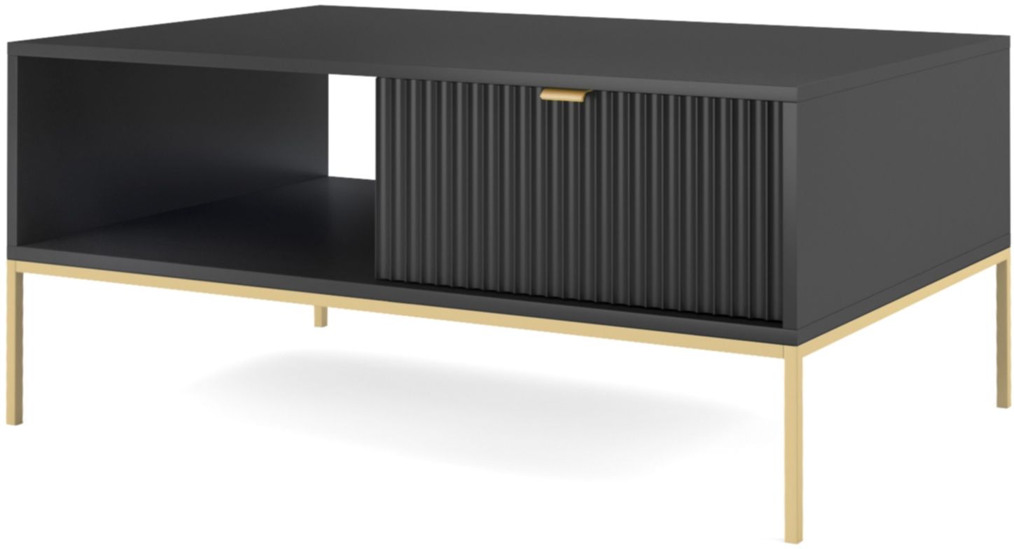 Nova_40c_g Τραπεζάκι Nova Ανθρακί + χρυσό 104x68x46cm - Image 1