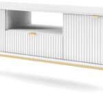 Έπιπλο τηλεόρασης Nova Λευκό+χρυσό 154x39x56cm
