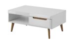 Τραπεζάκι Nordi Λευκό+Higloss λευκό+ Riviera 107x46x67cm