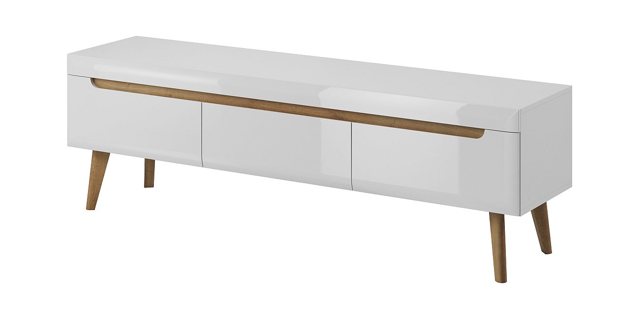 NrBtv3D Έπιπλο τηλεόρασης Nordi Λευκό + Higloss λευκό + Riviera 160x50x40cm - Image 1