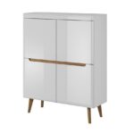 Μπουφές Nordi Λευκό+Higloss λευκό+Riviera 107x134x40cm
