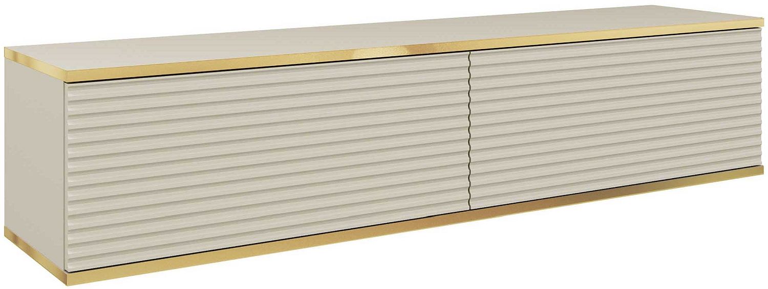 ORO_135_BEZ_MDF Έπιπλο τηλεόρασης ORO_MDF επιτοίχιο Μπεζ 135x30x32cm - Image 1