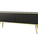 Έπιπλο τηλεόρασης ORO Ανθρακί + Χρυσό 135x53x32cm
