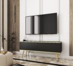 Έπιπλο τηλεόρασης ORO Ανθρακί + Χρυσό 135x53x32cm - Image 2