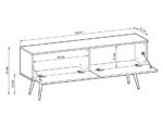 Έπιπλο τηλεόρασης ORO_MDF γκρι + χρυσό 135x53x32cm - Image 2