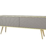 Έπιπλο τηλεόρασης ORO_MDF γκρι + χρυσό 135x53x32cm