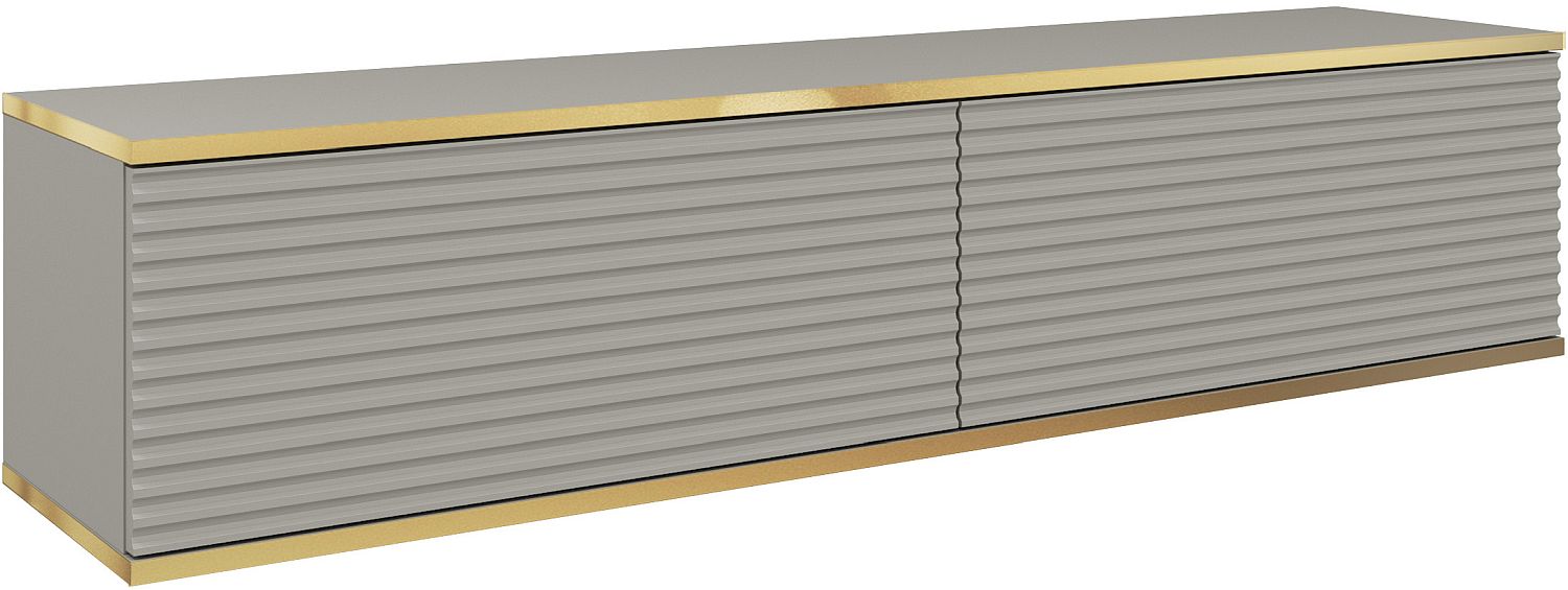 ORO_135_SZAR_MDF Έπιπλο τηλεόρασης ORO_MDF επιτοίχιο Γκρι 135x30x32cm - Image 1