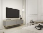 Έπιπλο τηλεόρασης ORO_MDF επιτοίχιο Γκρι 135x30x32cm - Image 2