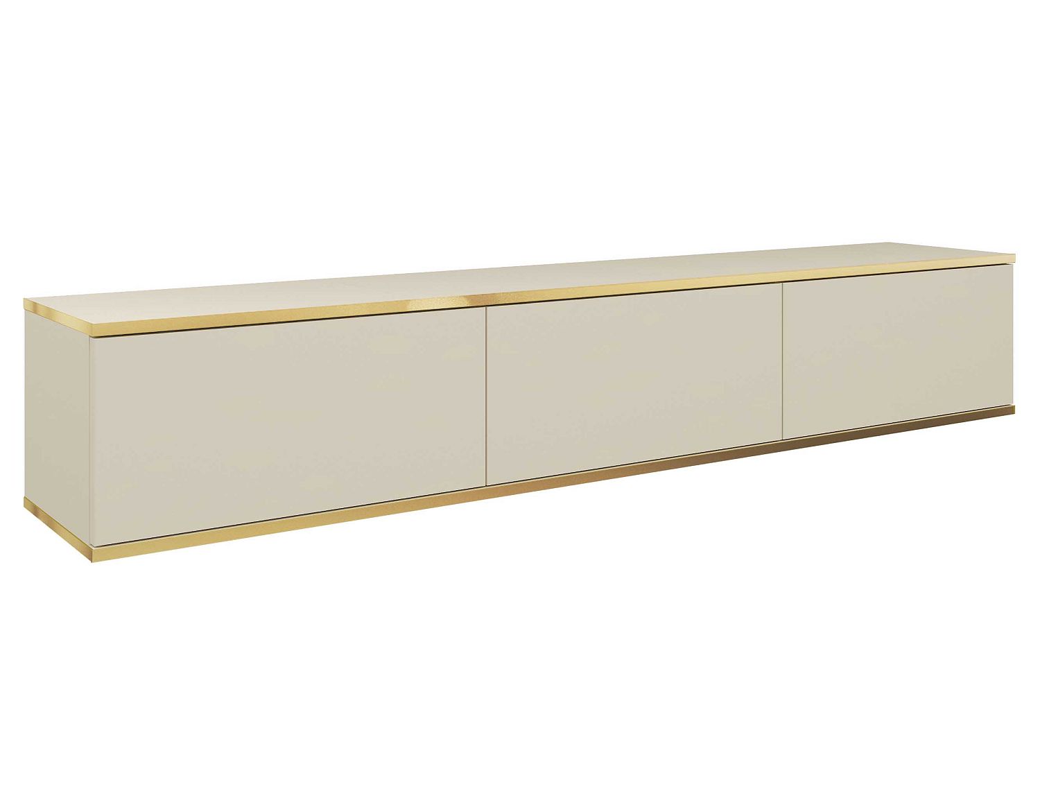 ORO_175_BEZ Έπιπλο τηλεόρασης ORO επιτοίχιο Μπεζ 175x30x32cm - Image 1