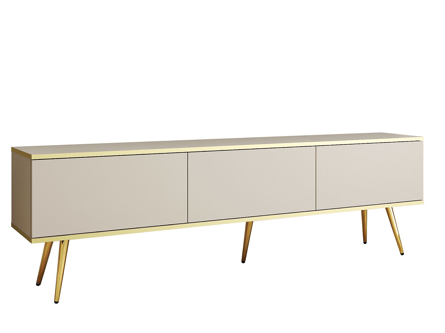 ORO_175_BEZGL Έπιπλο τηλεόρασης ORO Μπεζ + Χρυσό 175x53x32cm - Image 1