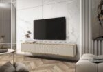 Έπιπλο τηλεόρασης ORO_MDF επιτοίχιο μπεζ 175x30x32cm - Image 2