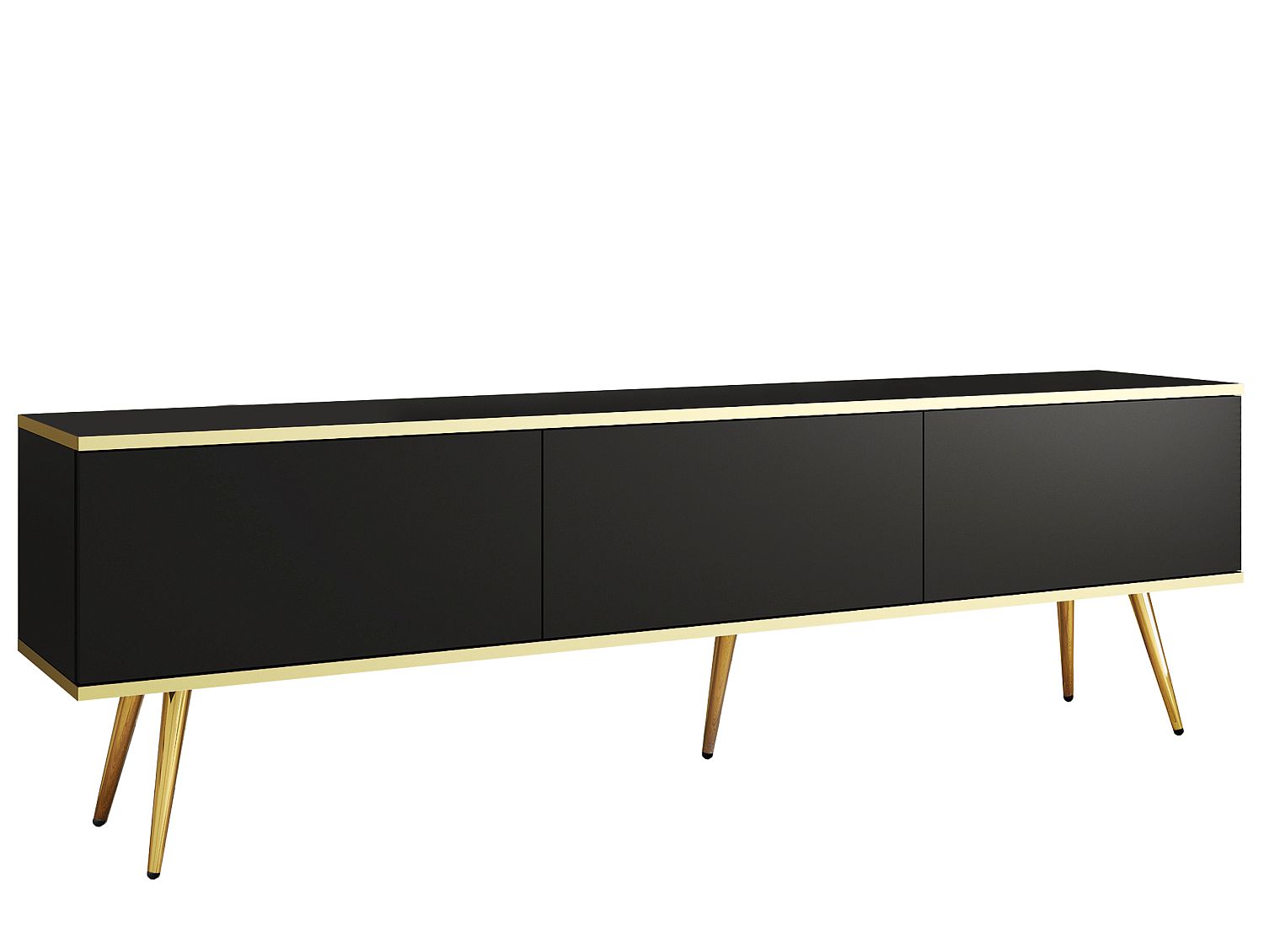 ORO_175_CZARNYGL Έπιπλο τηλεόρασης ORO Ανθρακί + Χρυσό 175x53x32cm - Image 1