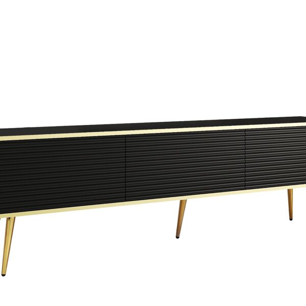Έπιπλο τηλεόρασης ORO_MDF Ανθρακί + χρυσό 175x53x32cm