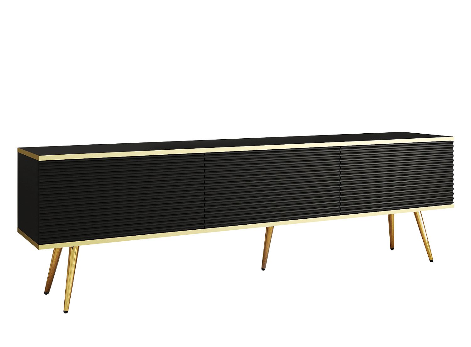 ORO_175_CzGL_MDF Έπιπλο τηλεόρασης ORO_MDF Ανθρακί + χρυσό 175x53x32cm - Image 1