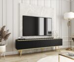 Έπιπλο τηλεόρασης ORO_MDF Ανθρακί + χρυσό 175x53x32cm - Image 2