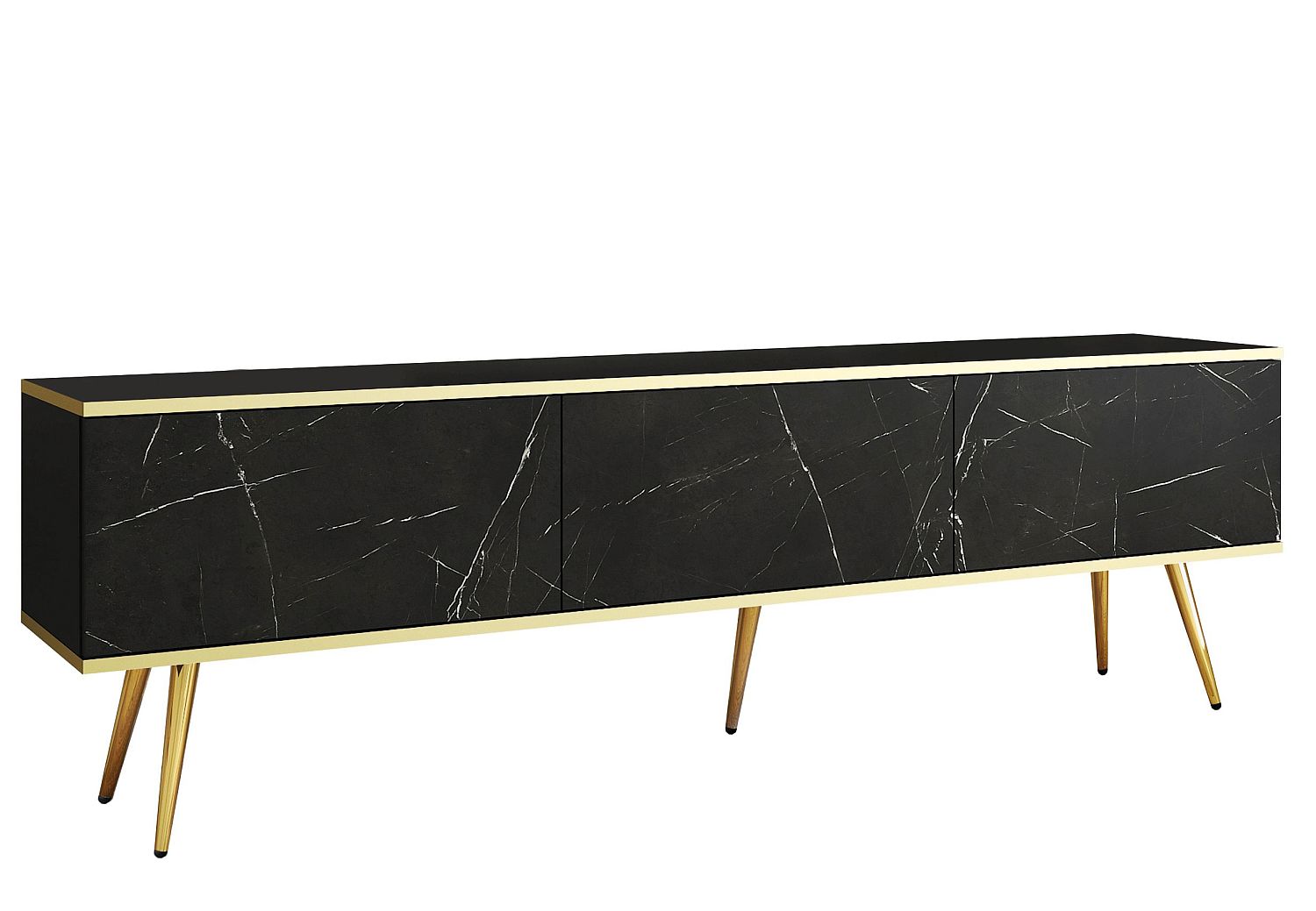 ORO_175_MARGL Έπιπλο τηλεόρασης ORO Μάρμαρο + χρυσό 175x53x32cm - Image 1