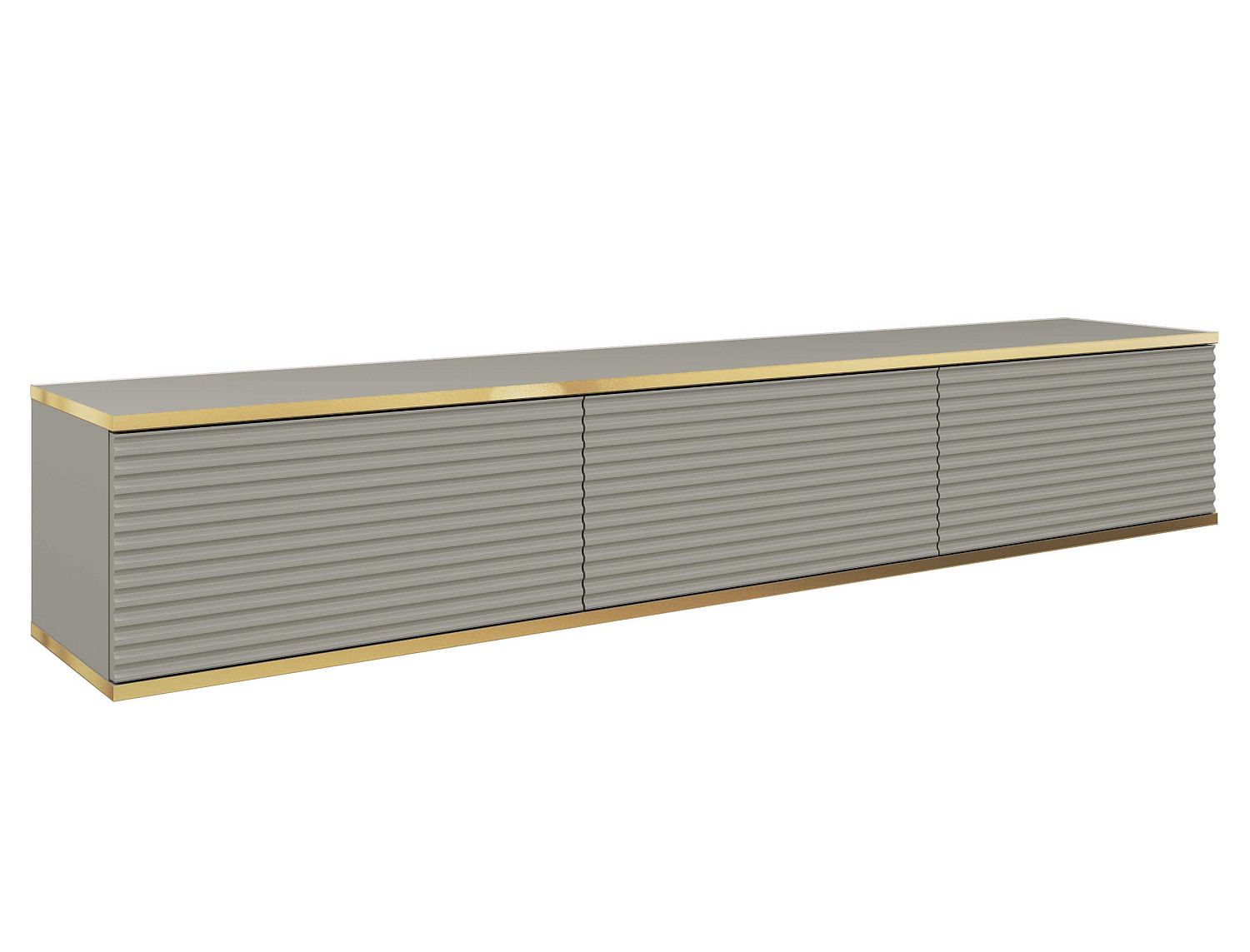 ORO_175_Sz_MDF Έπιπλο τηλεόρασης ORO_MDF επιτοίχιο γκρι 175x30x32cm - Image 1