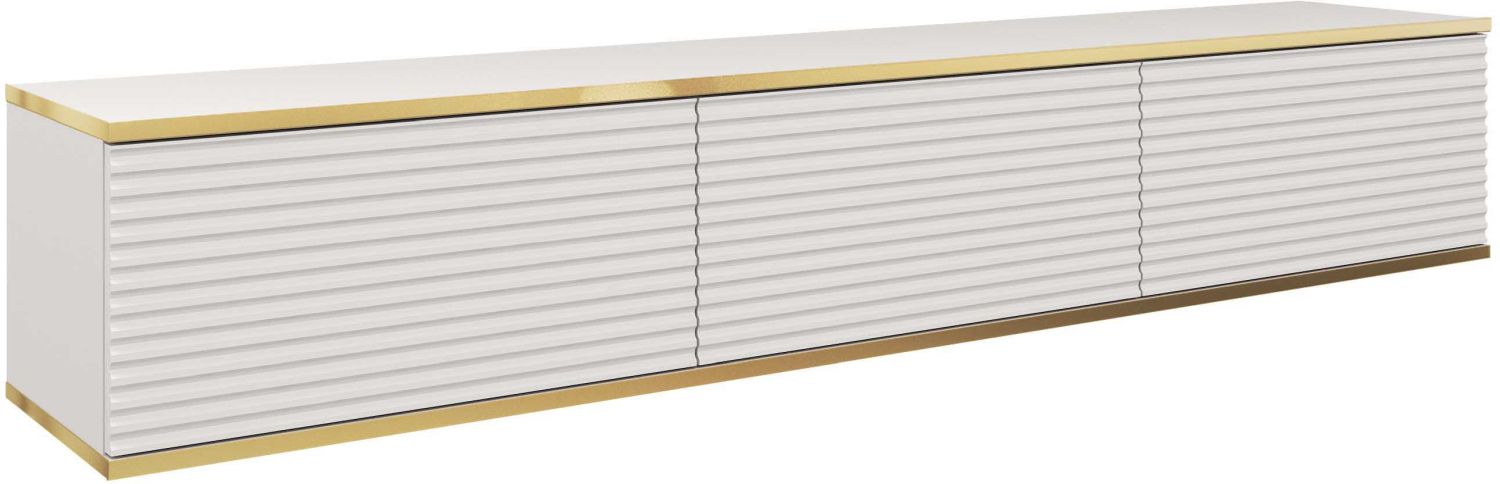 ORO_BTV_b_MDF Έπιπλο τηλεόρασης ORO_MDF επιτοίχιο Λευκό 175x30x32cm - Image 1