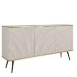 Μπουφές Oro MDF μπεζ με μαύρα πόδια 160x85x39cm