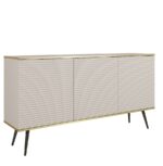 Μπουφές Oro MDF μπεζ με μαύρα πόδια 160x85x39cm