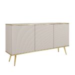 Μπουφές Oro MDF Μπεζ με Χρυσά πόδια 160x85x39cm