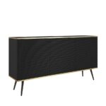 Μπουφές Oro MDF Ανθρακί με μαύρα πόδια 160x85x39cm