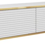 Έπιπλο τηλεόρασης ORO_MDF επιτοίχιο Λευκό 135x30x32cm
