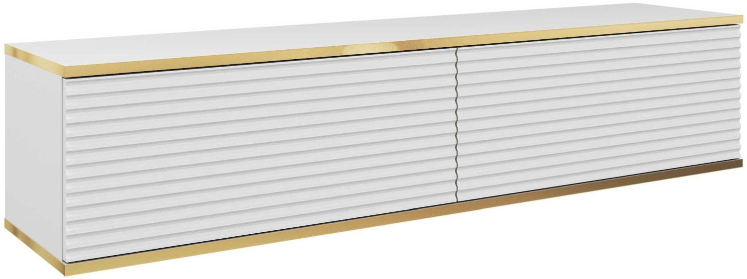 ORO_STV_b_MDF Έπιπλο τηλεόρασης ORO_MDF επιτοίχιο Λευκό 135x30x32cm - Image 1
