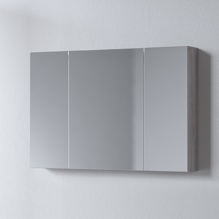 Omega_Grey_mirror_100-1 Καθρέφτης OMEGA GREY OAK 120 3MOM120GO0W με ντουλάπια 120x14x65cm - Image 1