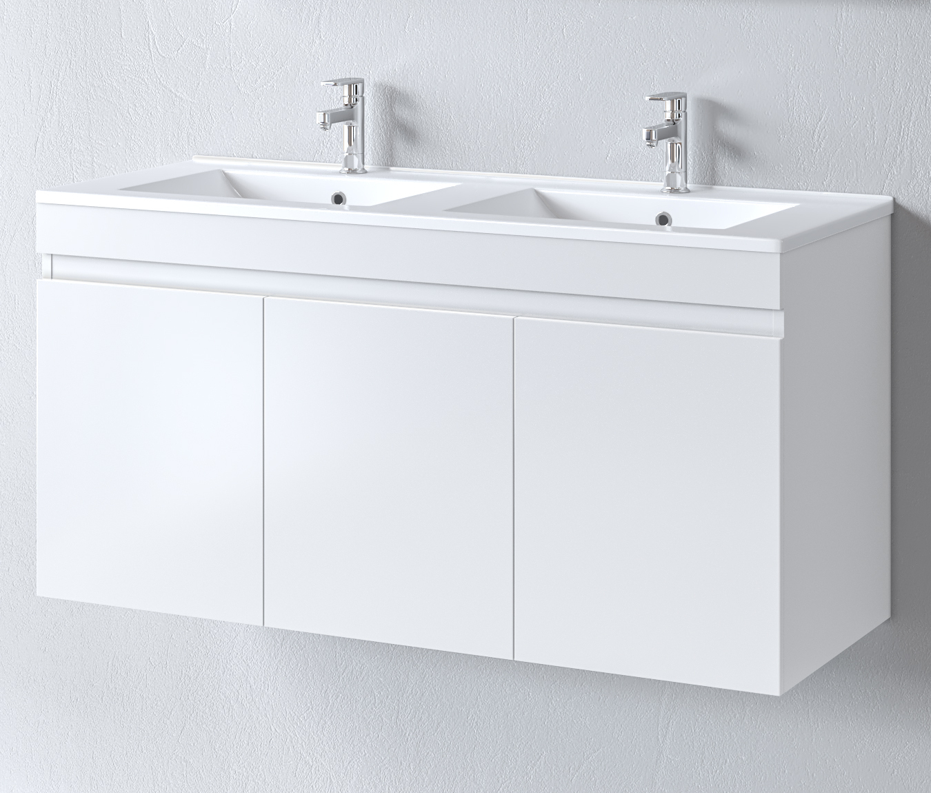Omega_white_120_DIPLOS-base Σετ Πάγκου OMEGA 120cm με Διπλό Νιπτήρα χρ.WHITE GLOSS S3BOM120GL0D - Image 1