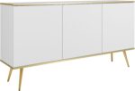Μπουφές Oro λευκό με χρυσά πόδια 160x85x39cm