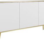 Μπουφές Oro λευκό με χρυσά πόδια 160x85x39cm