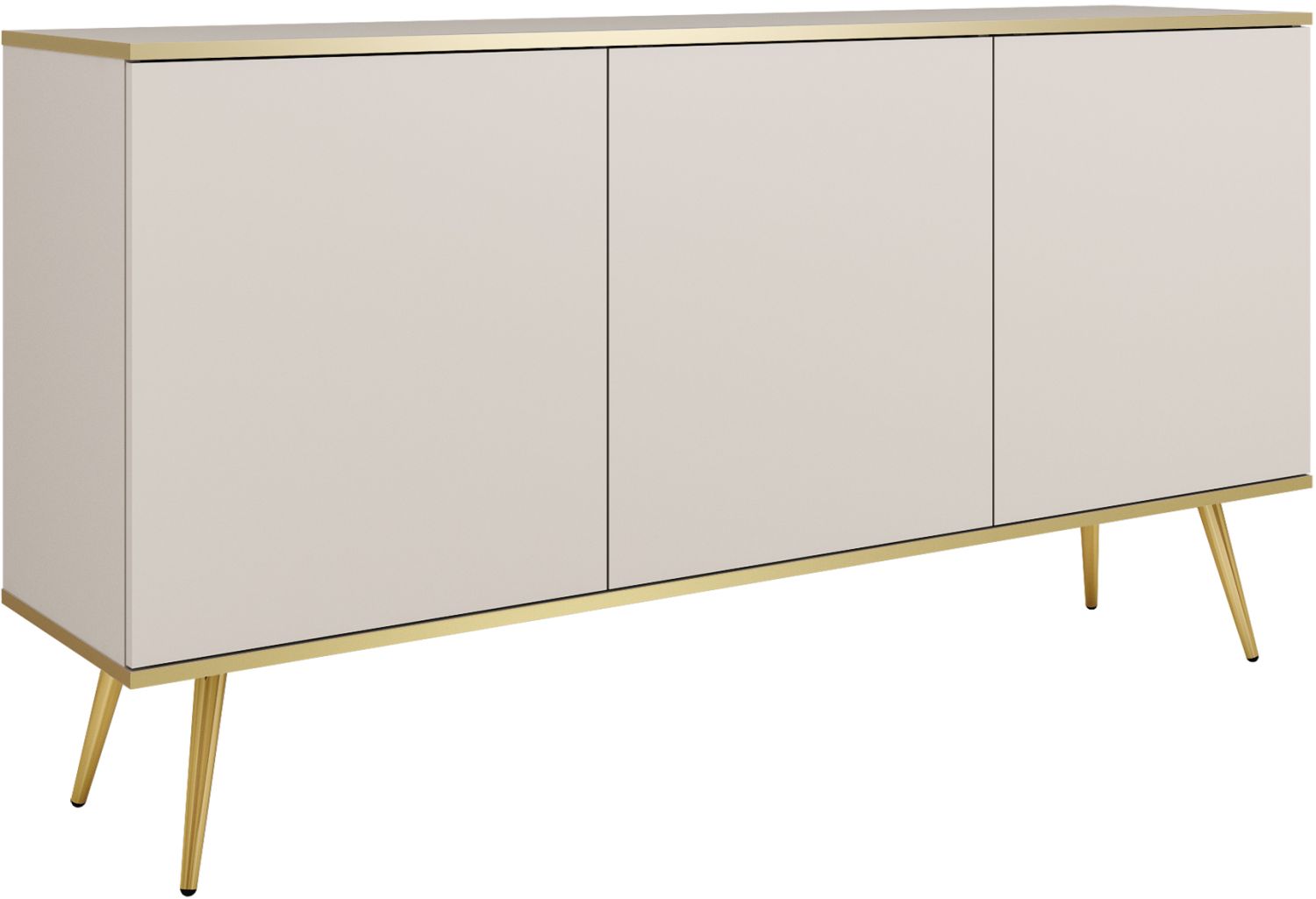 Oro_K160_Bz_GL Μπουφές Oro Μπεζ με χρυσά πόδια 160x85x39cm - Image 1