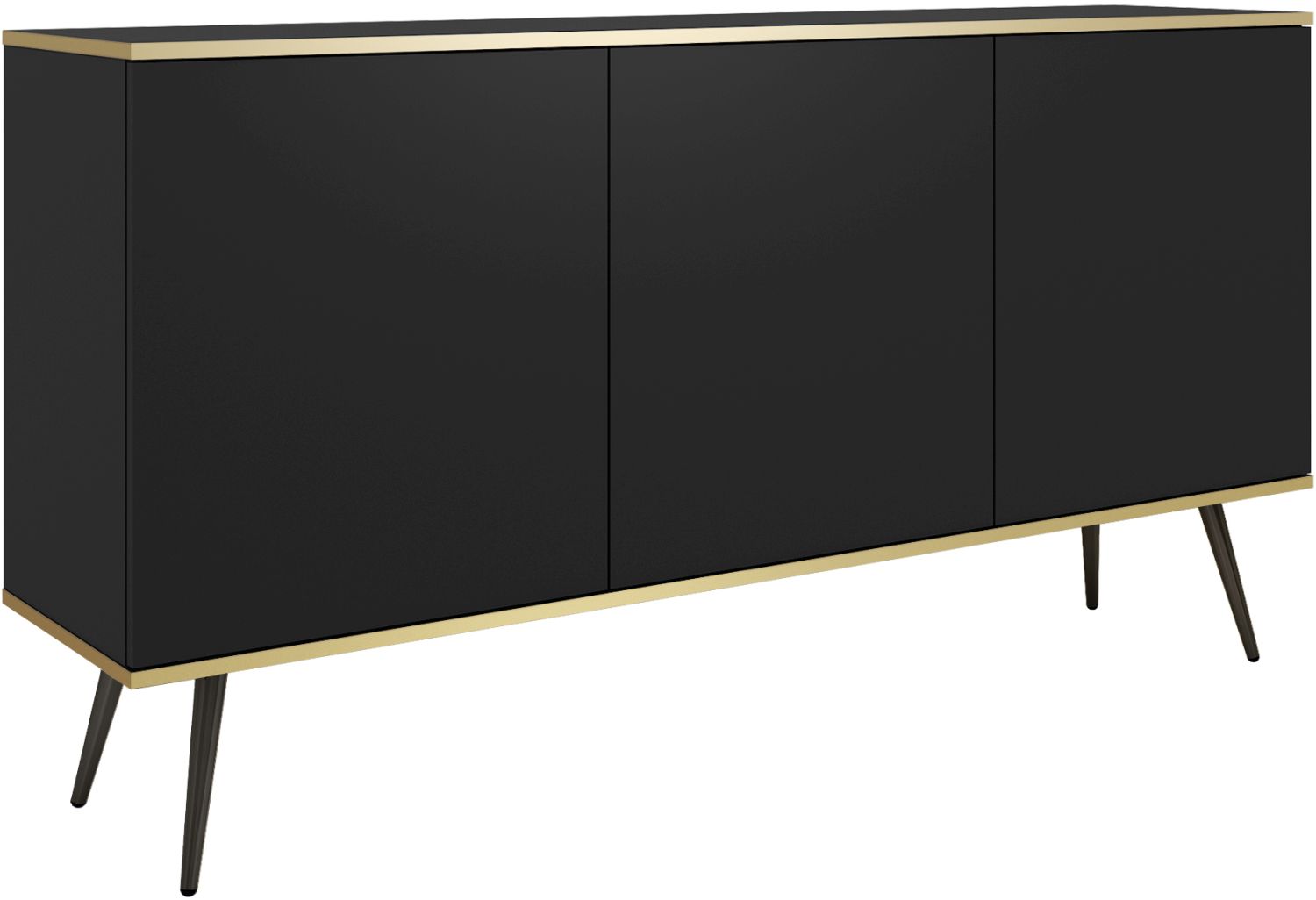 Oro_K160_Cz_BL Μπουφές Oro Ανθρακί με μαύρα πόδια 160x85x39cm - Image 1