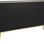 Μπουφές Oro Ανθρακί με χρυσά πόδια 160x85x39cm