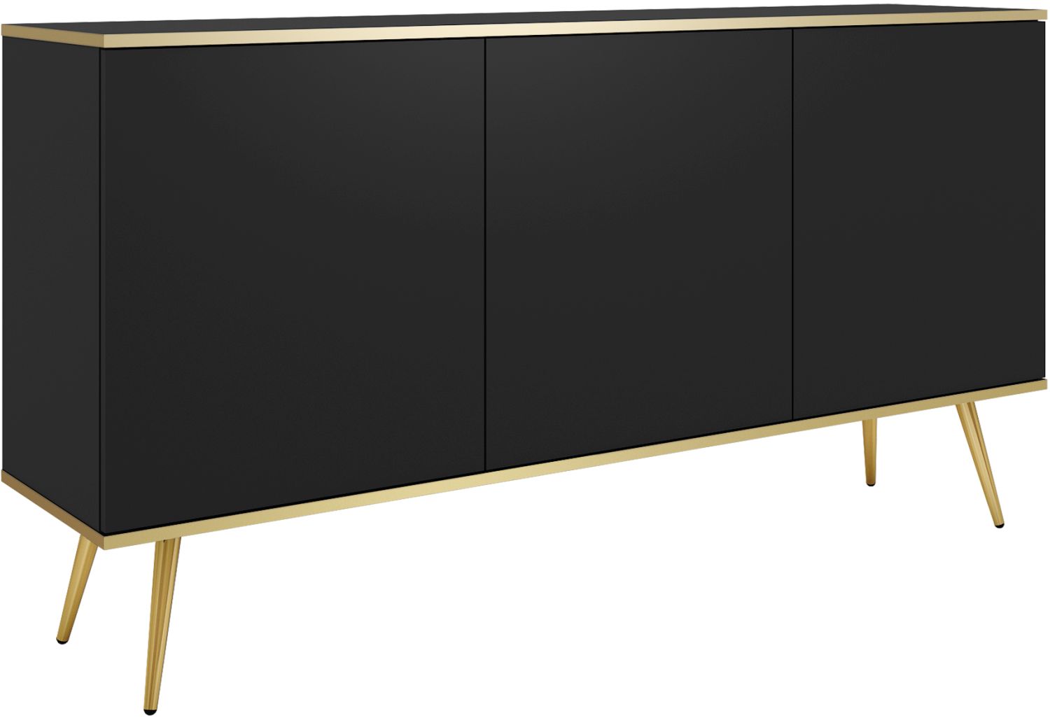 Oro_K160_Cz_GL Μπουφές Oro Ανθρακί με χρυσά πόδια 160x85x39cm - Image 1