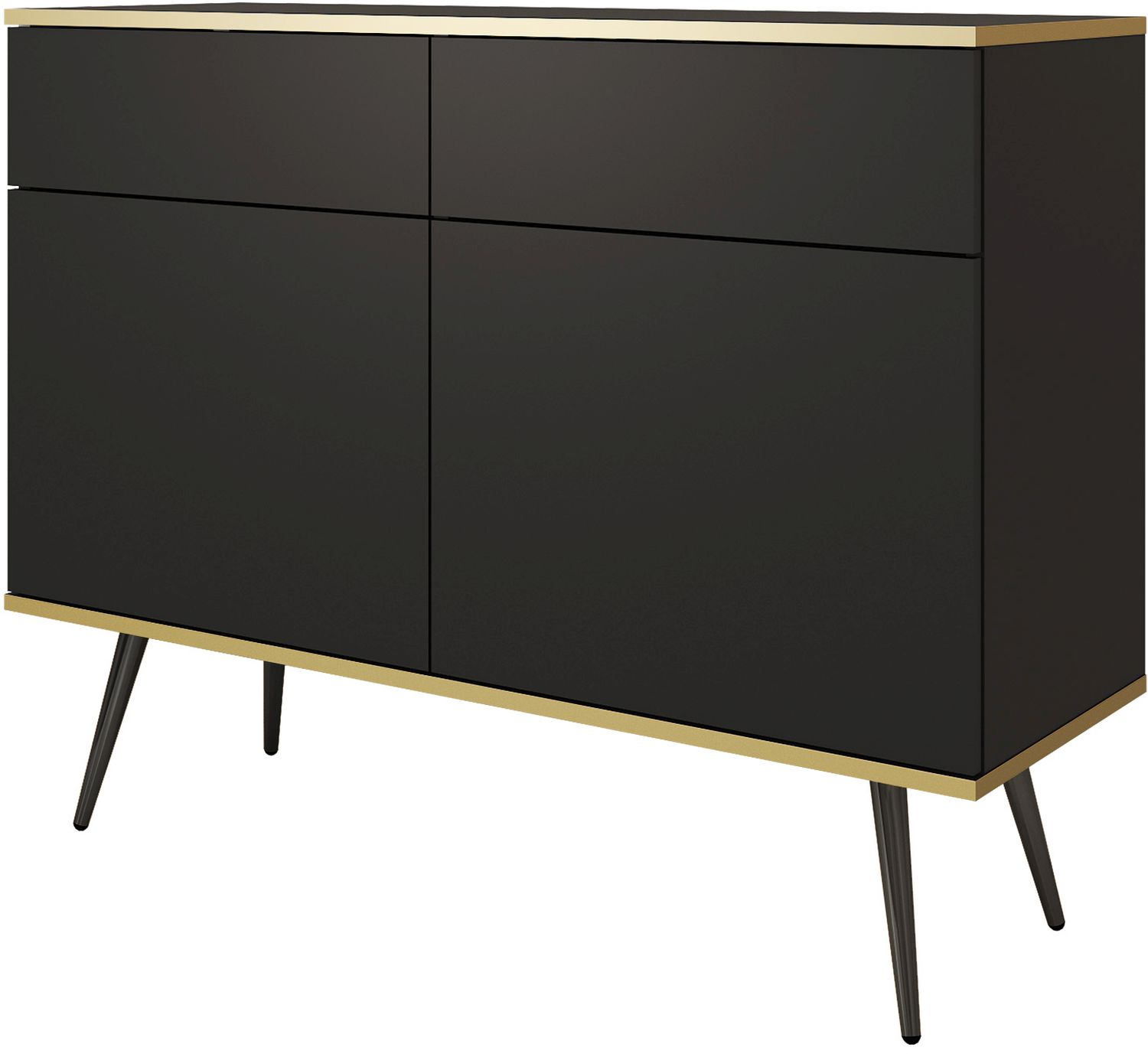 Oro_KSZ107_Cz_BL Μπουφές Oro Ανθρακί με μαύρα πόδια 107x85x39cm - Image 1