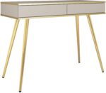 Κονσόλα Oro μπέζ με χρυσά πόδια 102x80x50cm