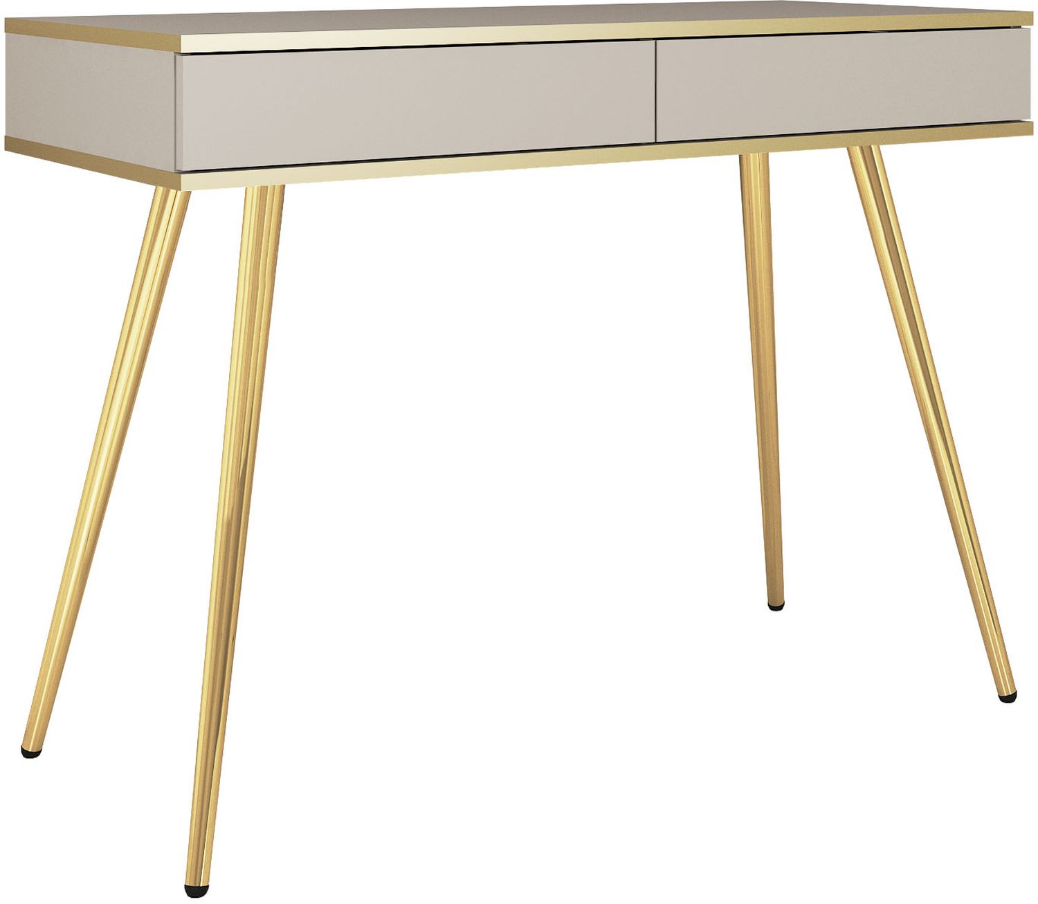 Oro_T102_Bz_GL Κονσόλα Oro μπέζ με χρυσά πόδια 102x80x50cm - Image 1