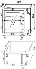 ΚΑΘΡΕΦΤΗΣ PENELOPE LED 760x660mm χρ.CREAM WHITE - Image 2