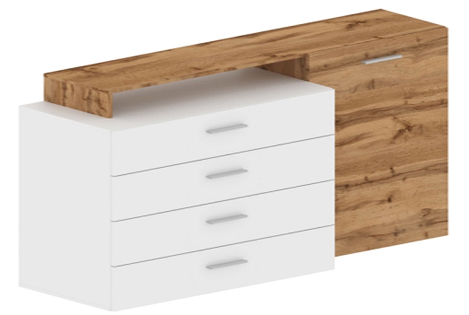 PINA-commode_1 Μπουφές PINA με συρτάρια λευκός 147x105x46cm (MxYxB) - Image 1