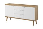 Μπουφές 21103-PR Φυσικό Riviera+ Λευκό 160x83x40cm
