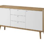 Μπουφές 21103-PR Φυσικό Riviera+ Λευκό 160x83x40cm