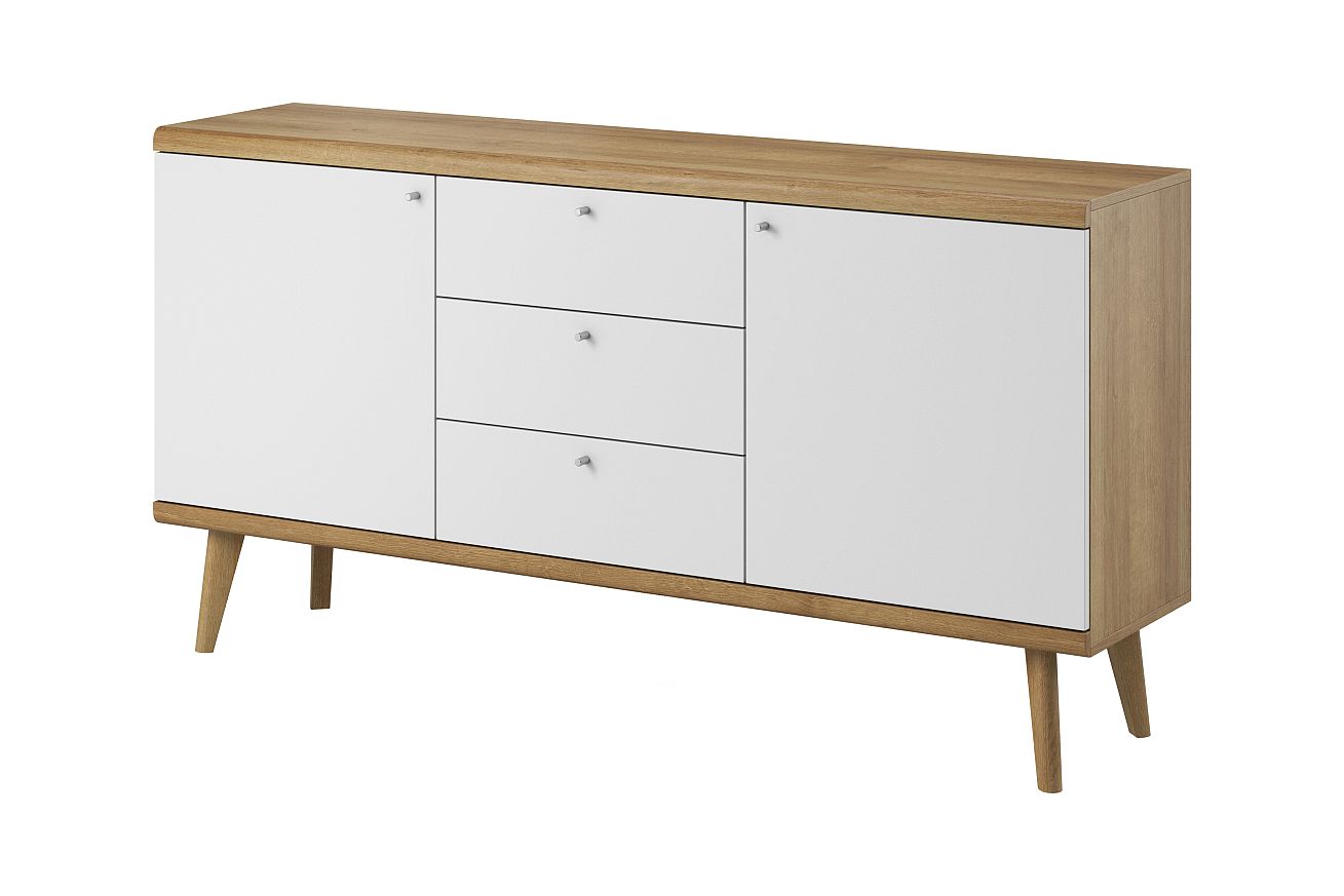 Pr21big Μπουφές 21103-PR Φυσικό Riviera+ Λευκό 160x83x40cm - Image 1